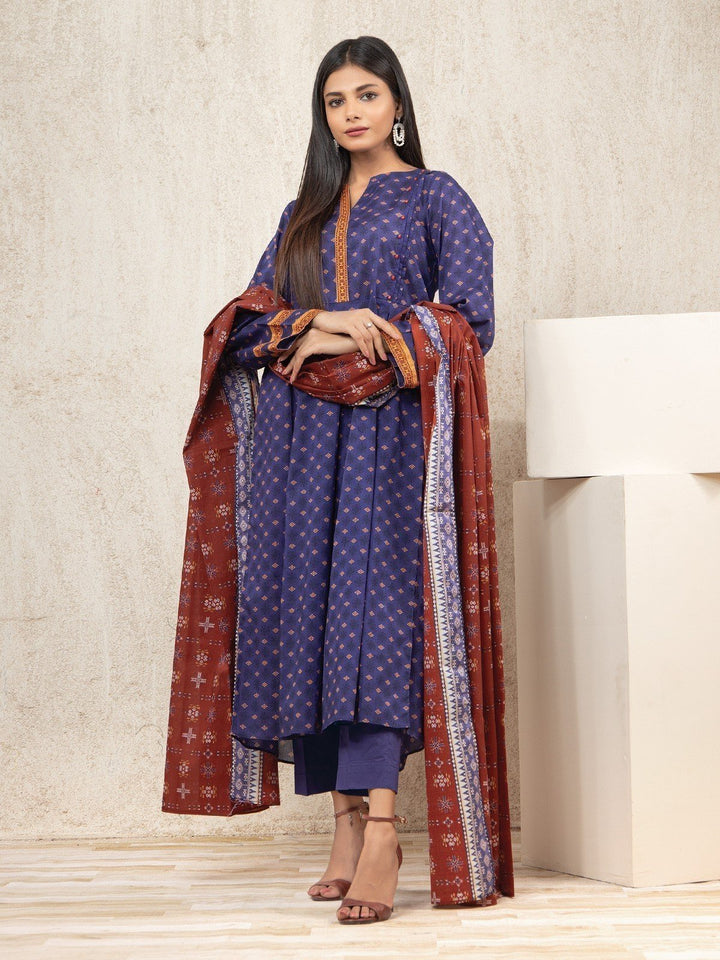 EWU23A1-26024 Unstitched Dark Purple Printed Lawn 3 Piece