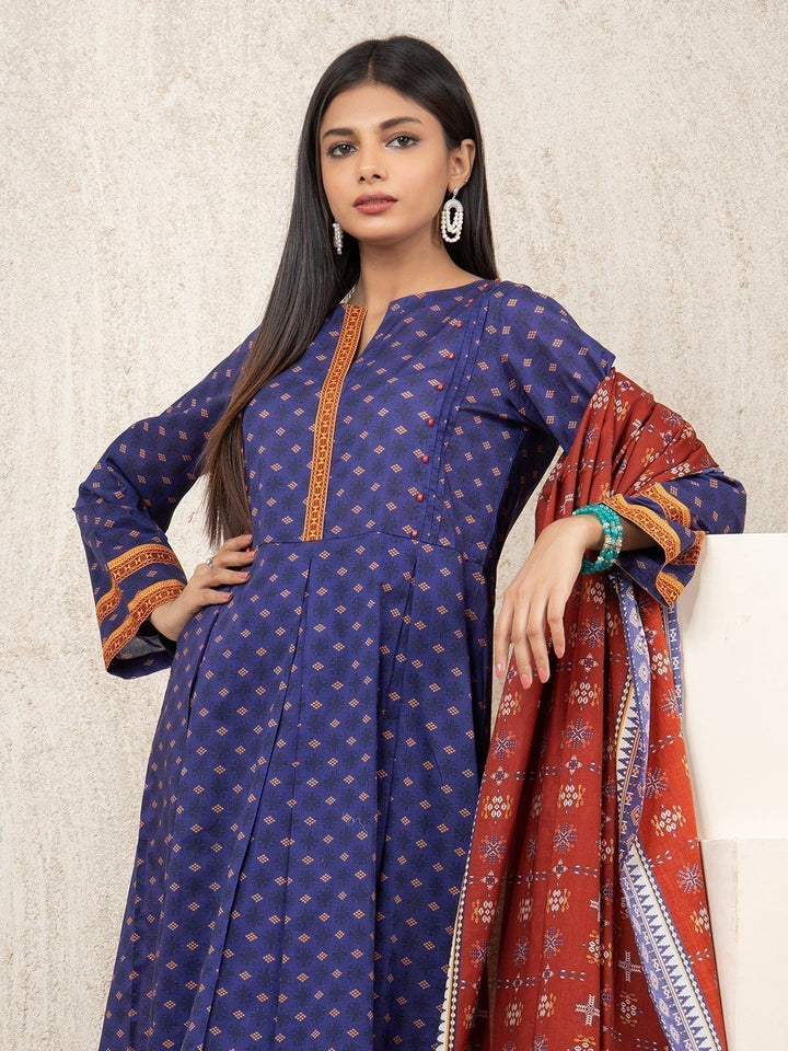 EWU23A1-26024 Unstitched Dark Purple Printed Lawn 3 Piece