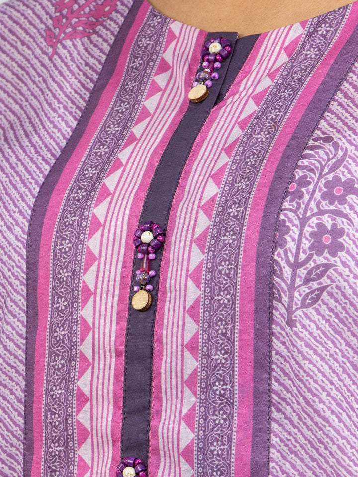 EWU23A1-26172 Unstitched Purple Printed Lawn 3 Piece