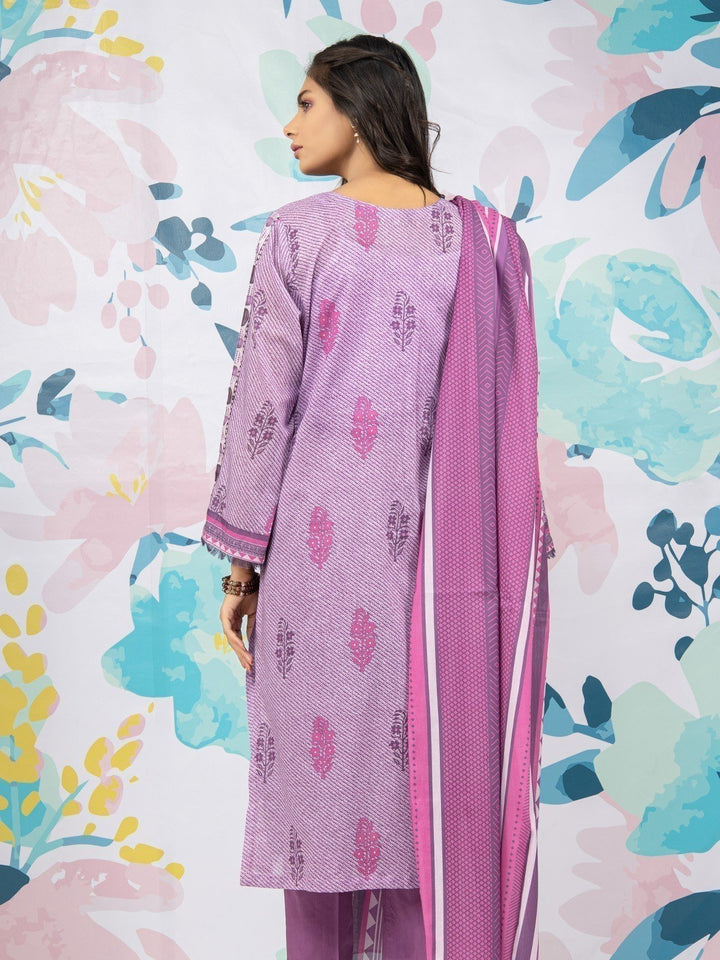 EWU23A1-26172 Unstitched Purple Printed Lawn 3 Piece