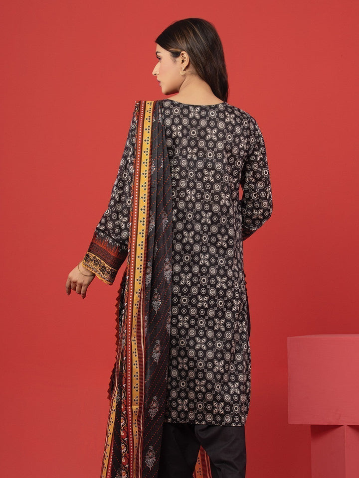 EWU23A1-26387 Unstitched Black Printed Lawn 3 Piece