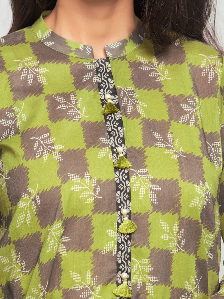 EWU23A3S-27623-3P Unstitched Green Printed Khaddar 3 Piece