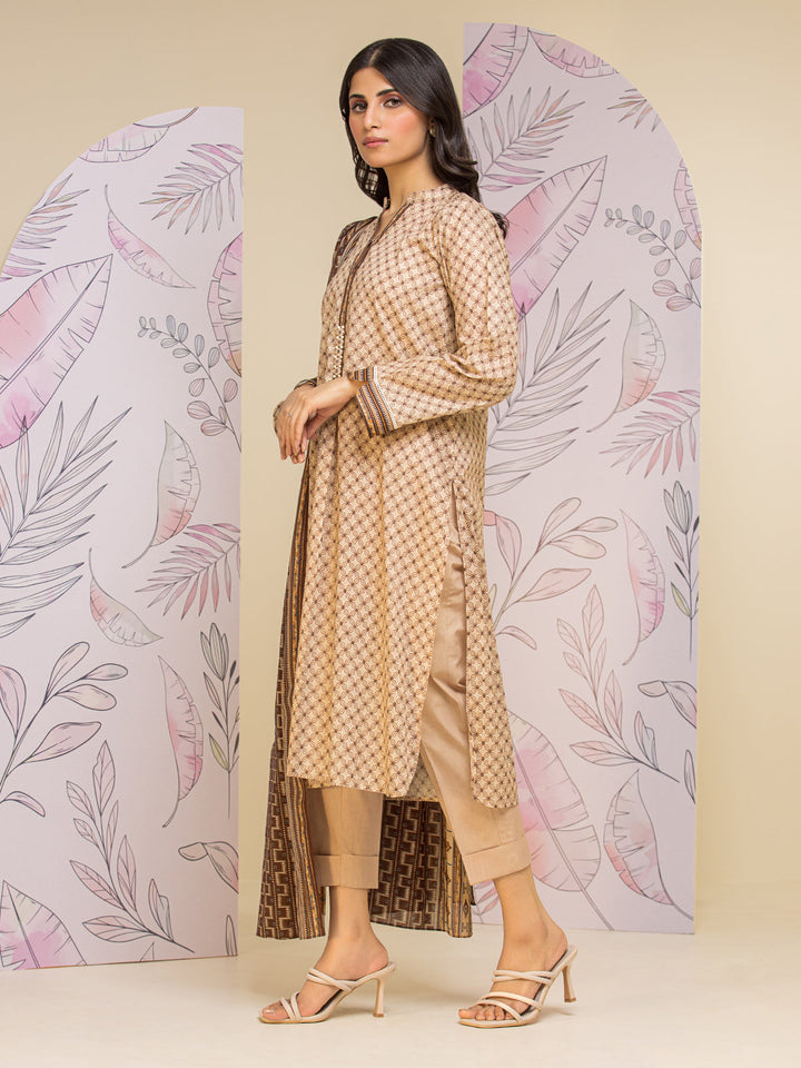 EWU24A1-26425-3P Unstitched Beige Printed Lawn 3 Piece