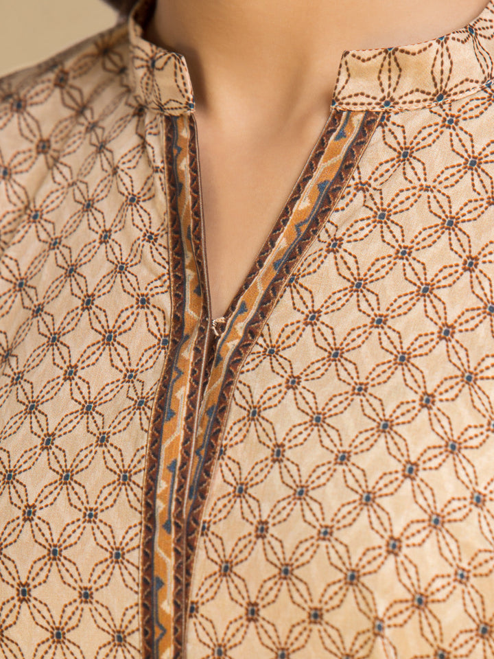 EWU24A1-26425-3P Unstitched Beige Printed Lawn 3 Piece