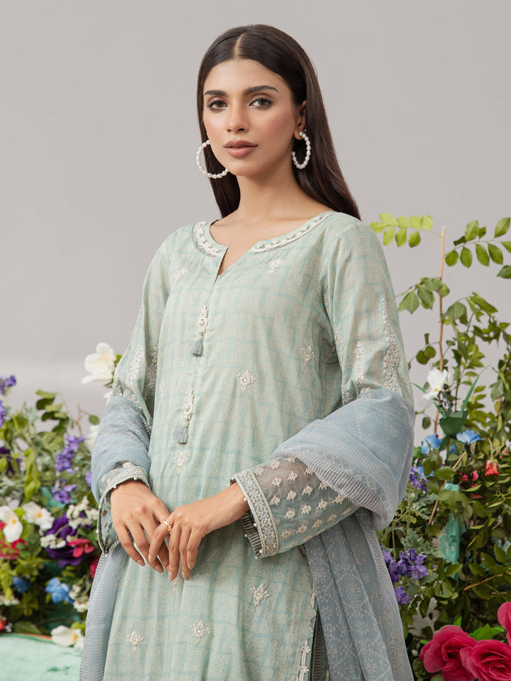EWU22V1-26502 Unstitched Mist Blue Embroidered Lawn 3 Piece