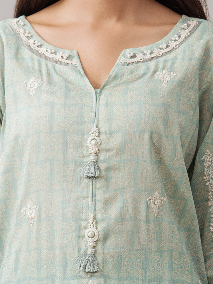 EWU22V1-26502 Unstitched Mist Blue Embroidered Lawn 3 Piece