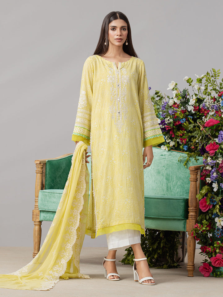 EWU22V1-26510 Unstitched Lime Embroidered Lawn 3 Piece