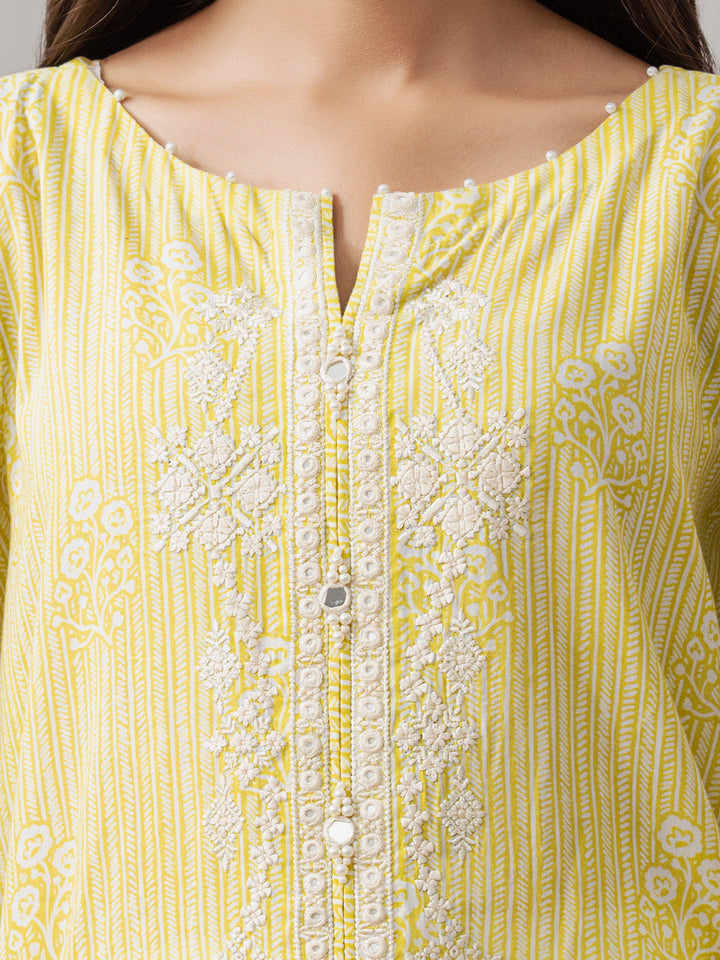 EWU22V1-26510 Unstitched Lime Embroidered Lawn 3 Piece