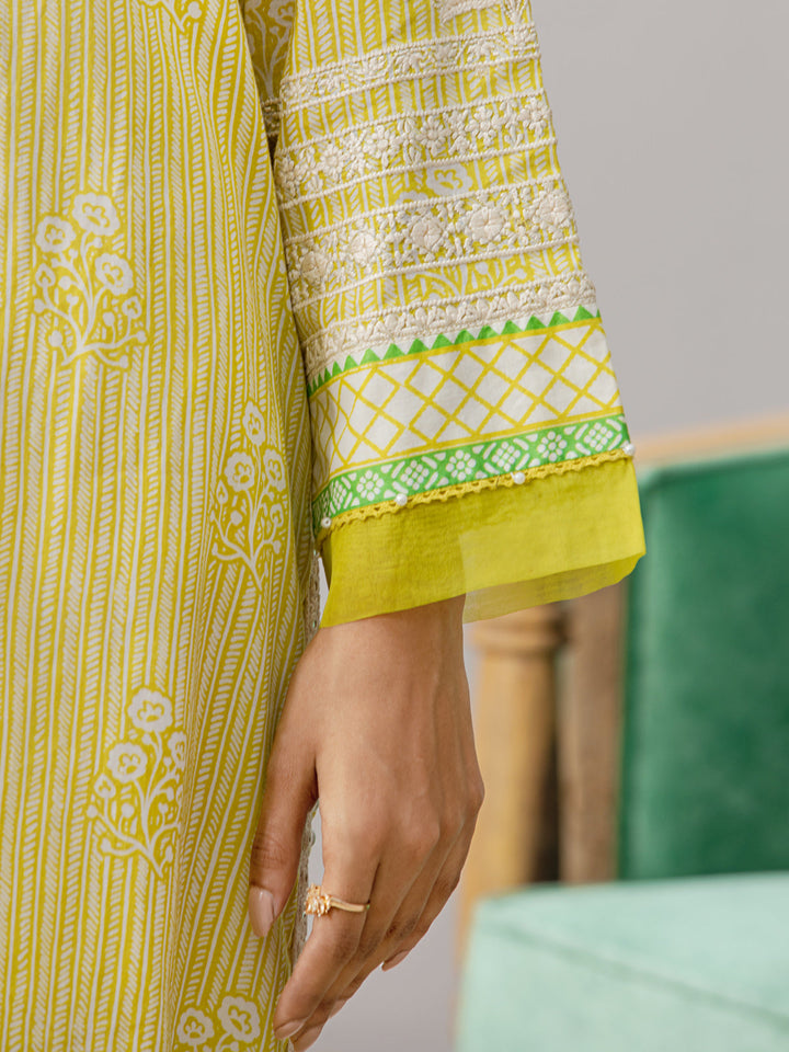 EWU22V1-26510 Unstitched Lime Embroidered Lawn 3 Piece