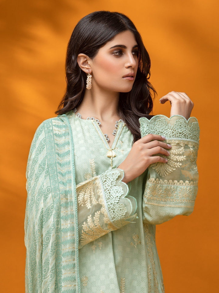 EWU23V7-26627 Unstitched Mist Green Embroidered Dobby 3 Piece