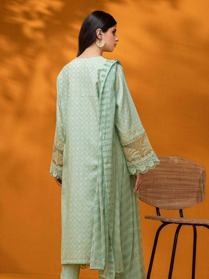 EWU23V7-26627 Unstitched Mist Green Embroidered Dobby 3 Piece