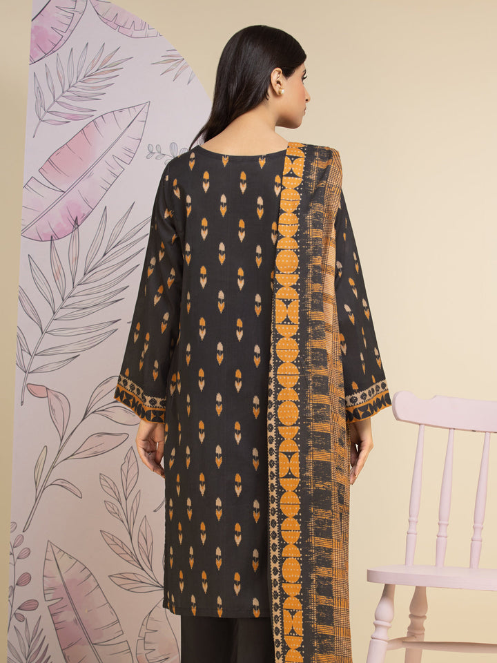 EWU24A1-26233-3P Unstitched Charcoal Printed Lawn 3 Piece