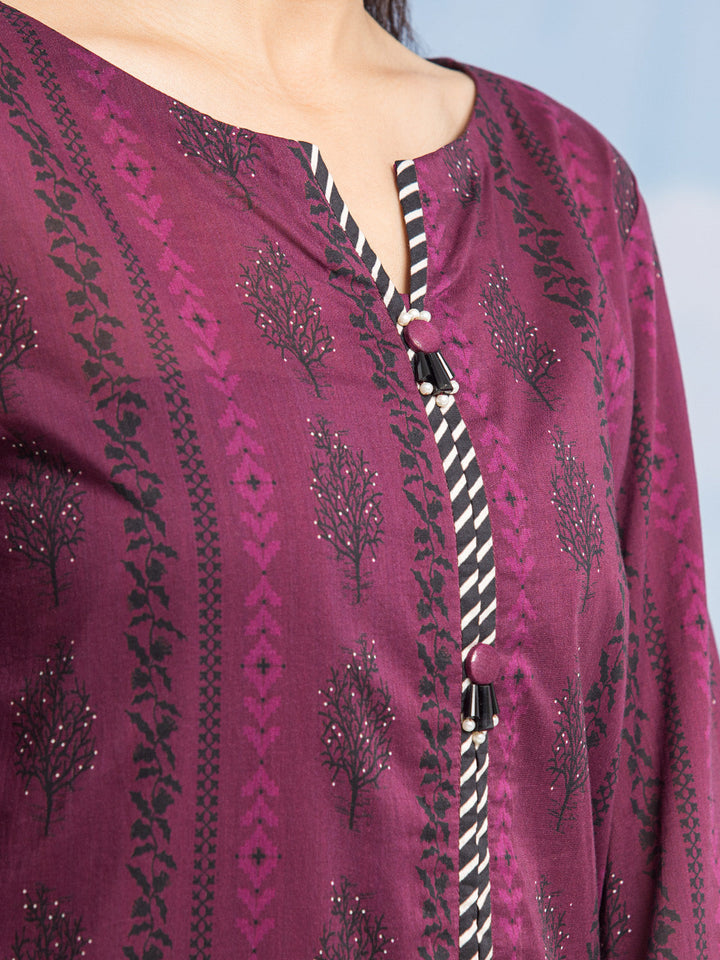 EWU24A1-28019-3P Unstitched Dark Purple Printed Lawn 3 Piece