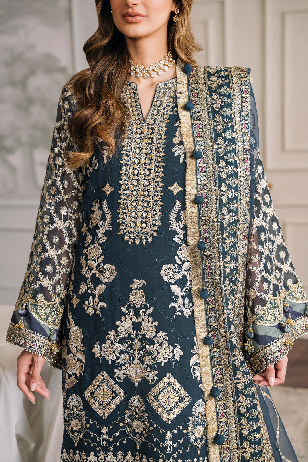 EMBROIDERED CHIFFON CH12-01