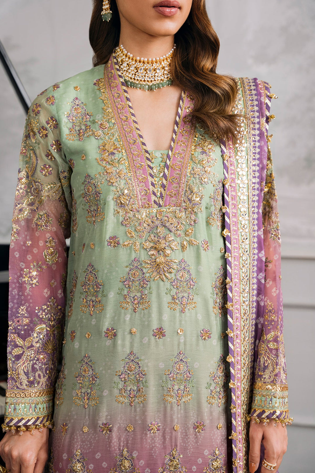 EMBROIDERED CHIFFON CH12-08