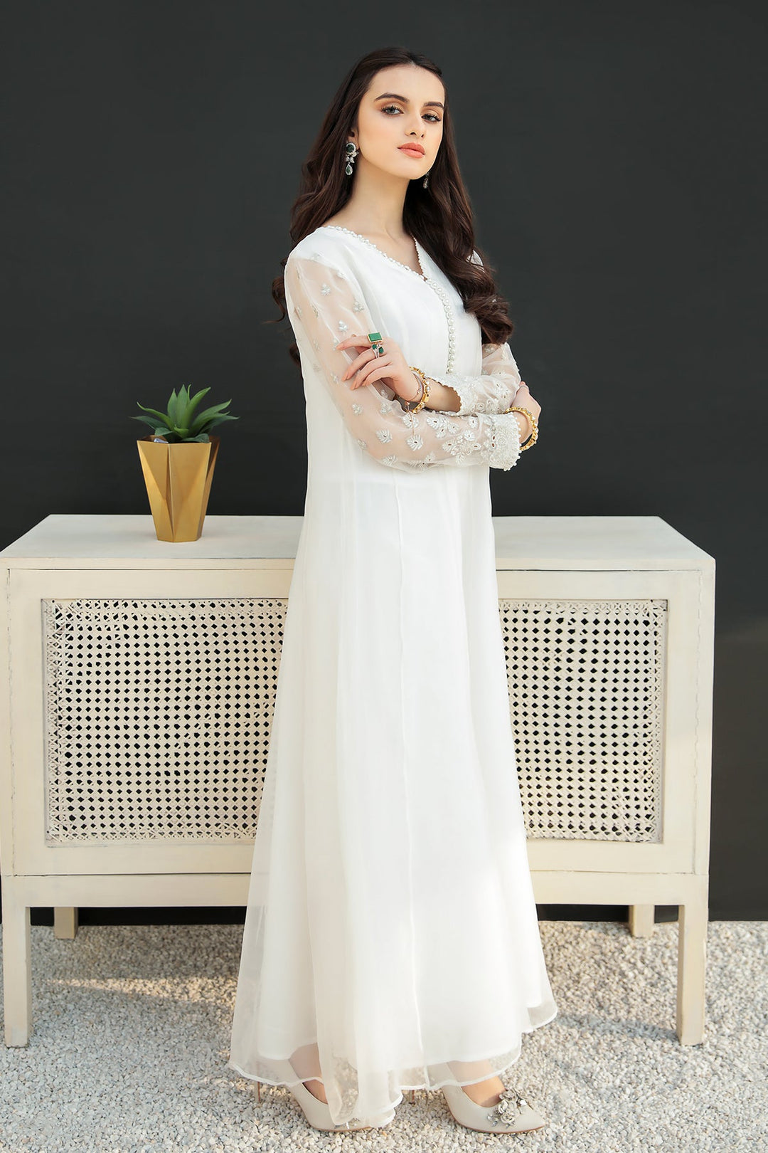 EMBROIDERED CHIFFON PR-557