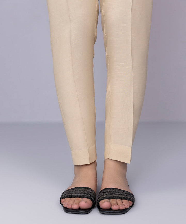 Raw Silk Cigarette Pants