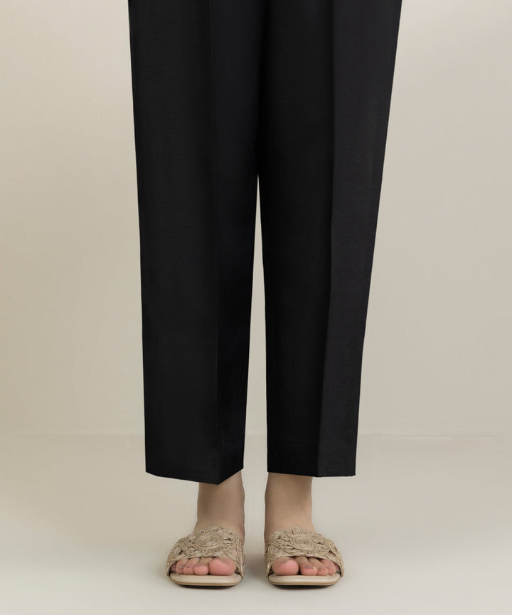 Raw Silk Straight Pants