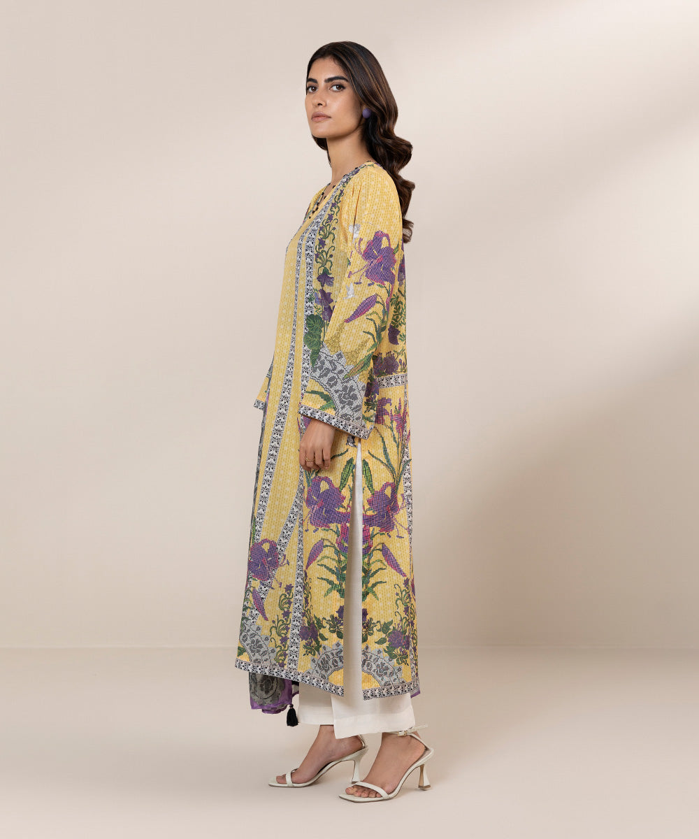 2 Piece - Printed Silk Suit