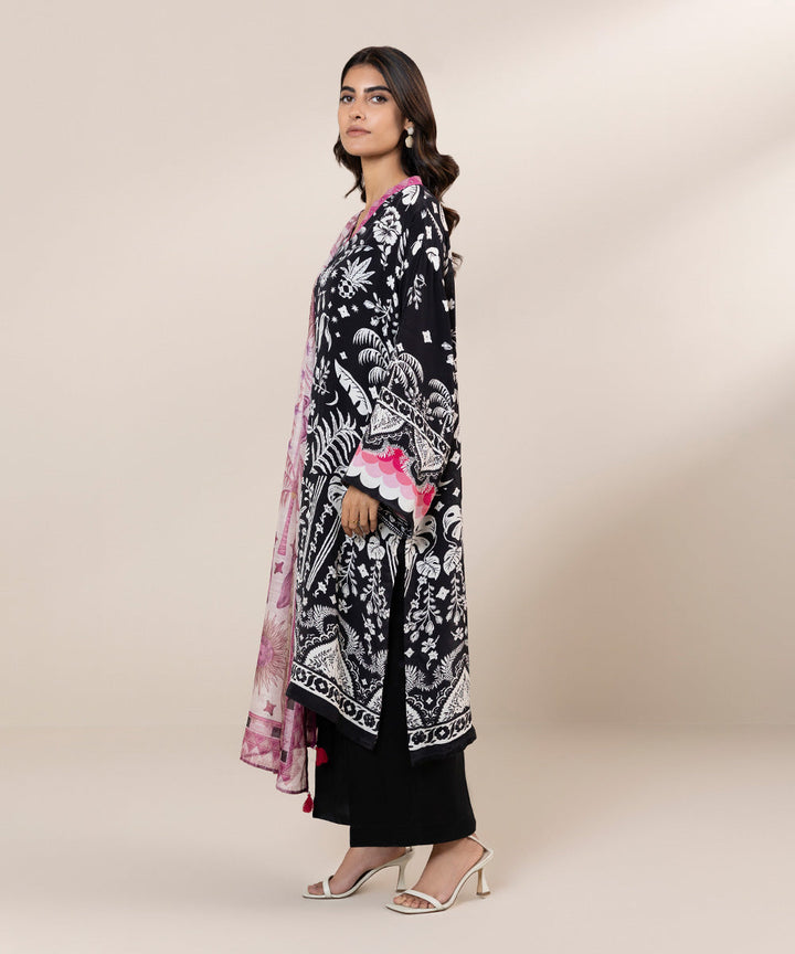 2 Piece - Printed Silk Suit