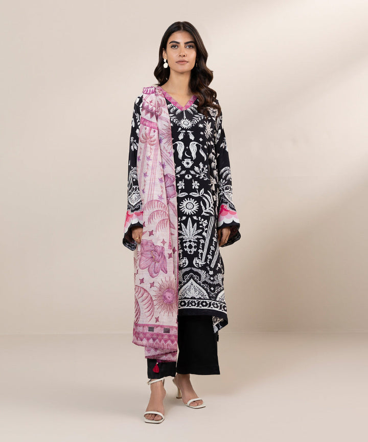 2 Piece - Printed Silk Suit