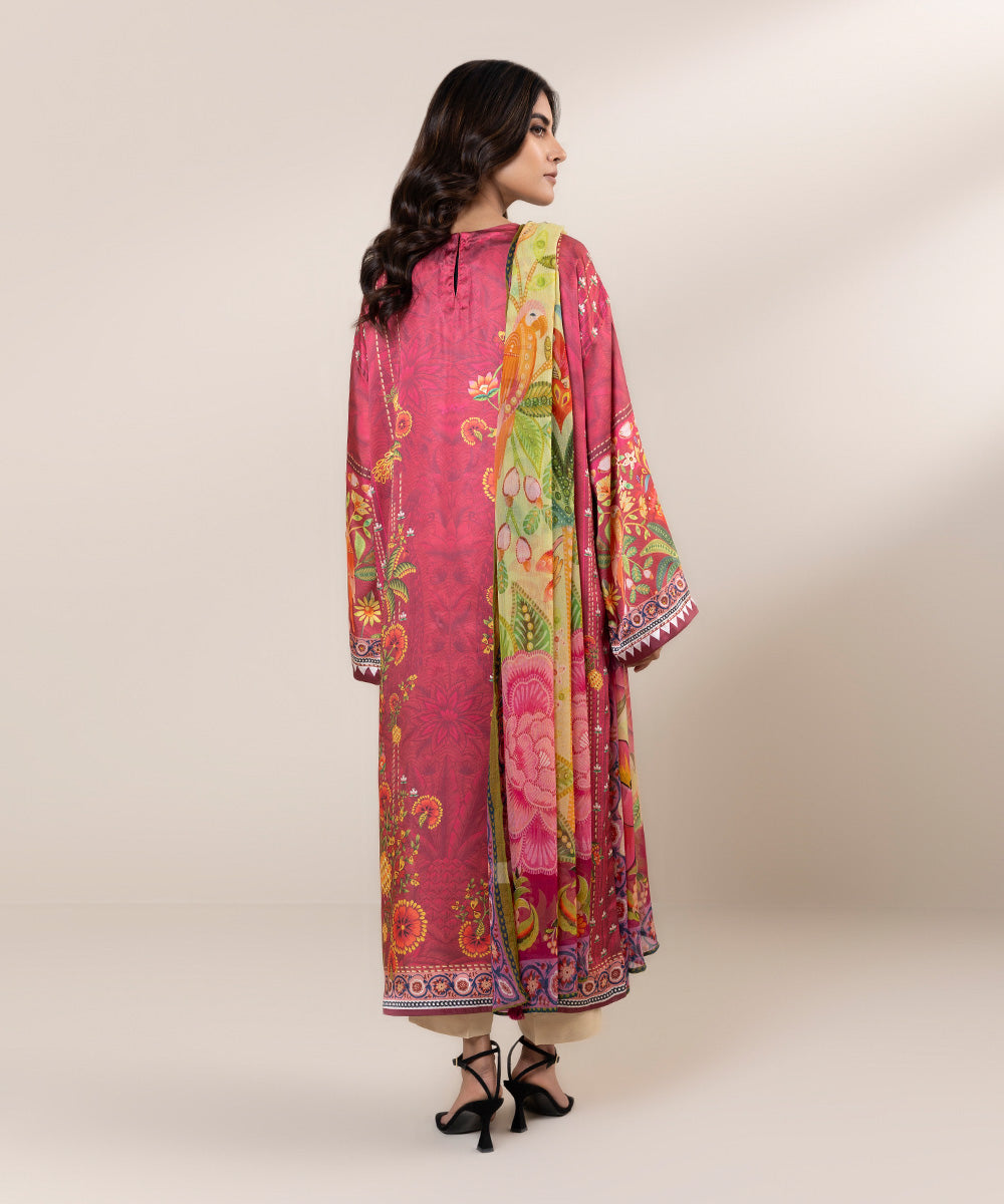 2 Piece - Printed Silk Suit