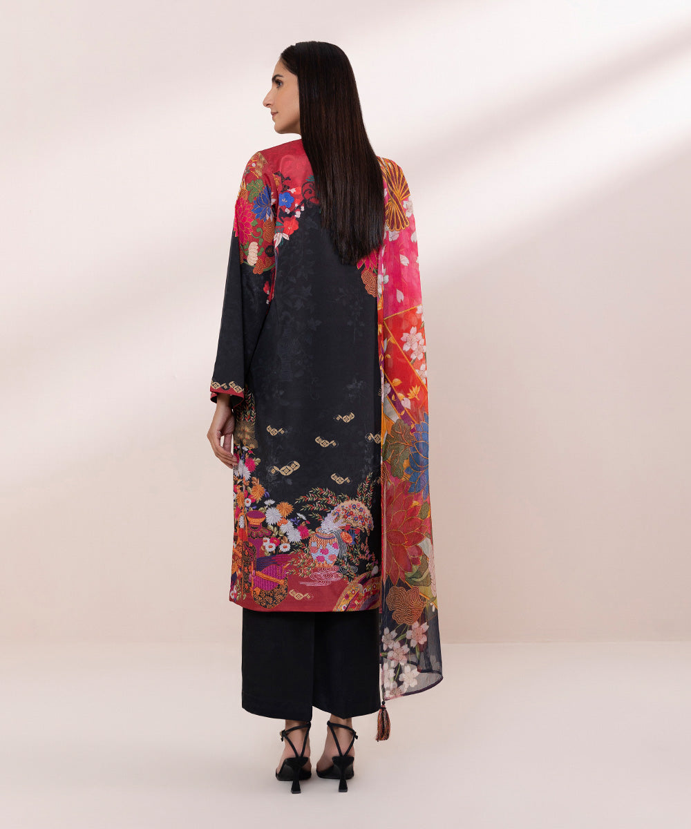 2 Piece - Printed Silk Suit