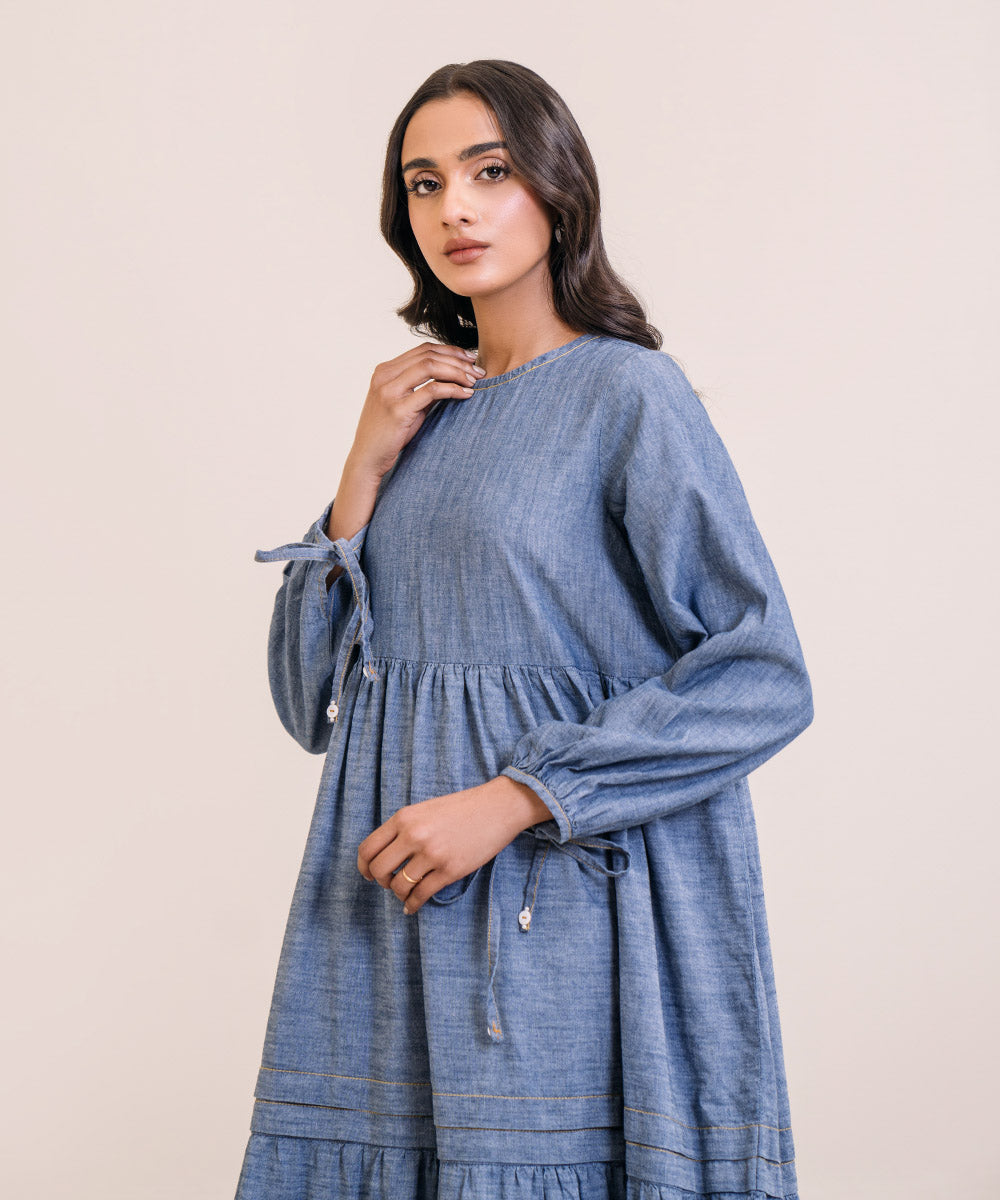 Chambray Tier Dress