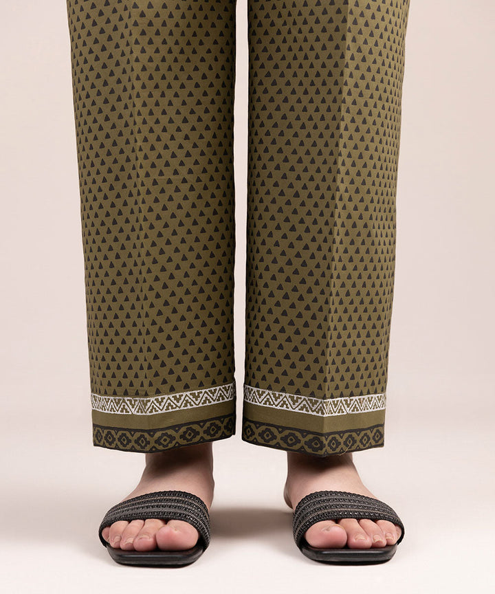 Block Printed Cambric Straight Pants