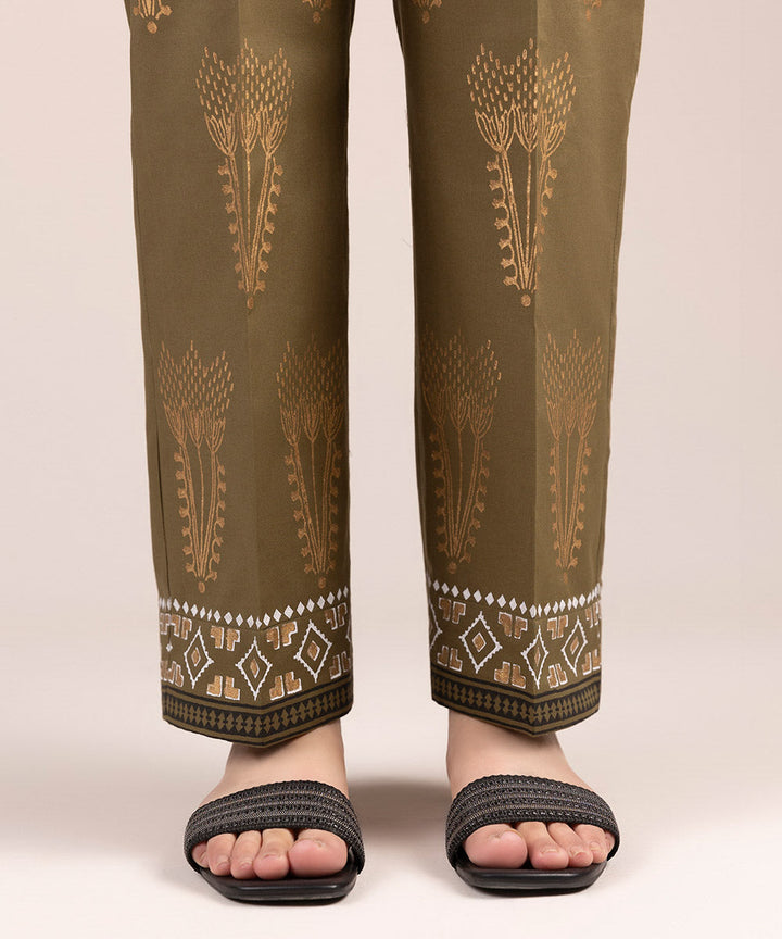 Block Printed Cambric Straight Pants