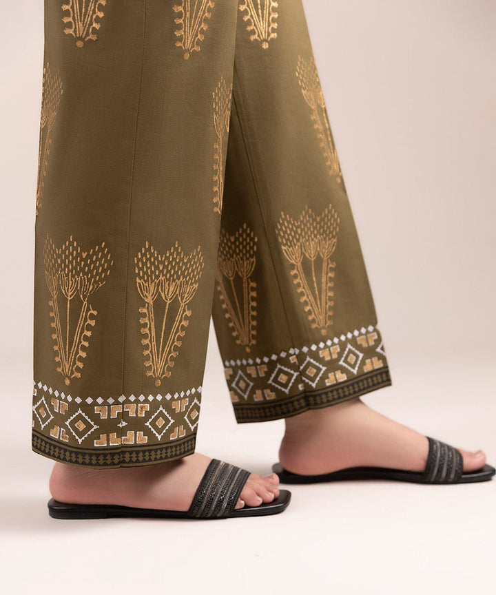 Block Printed Cambric Straight Pants