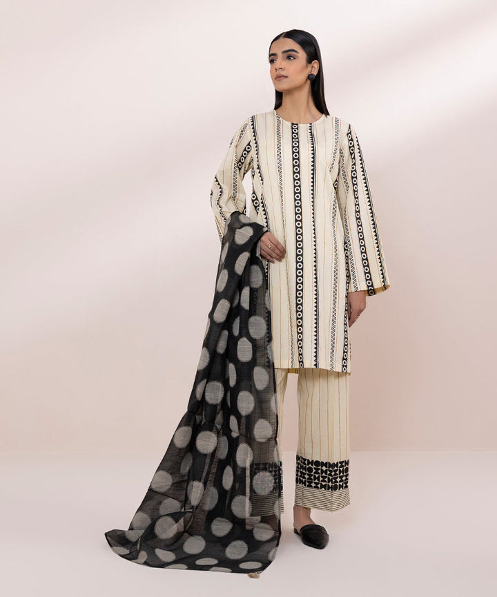 Block Printed Net Dupatta