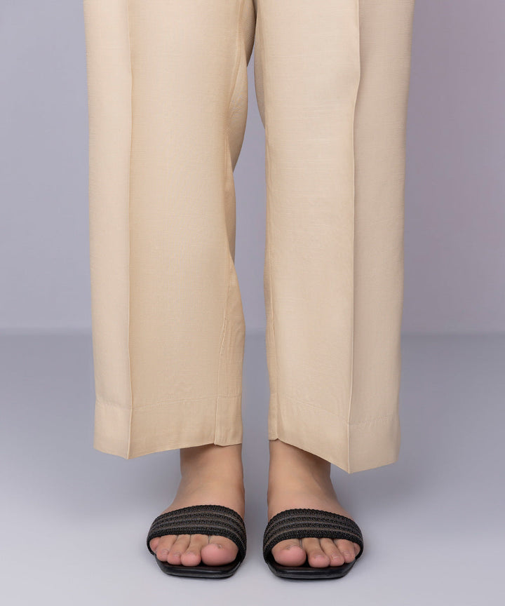 Raw Silk Straight Pants