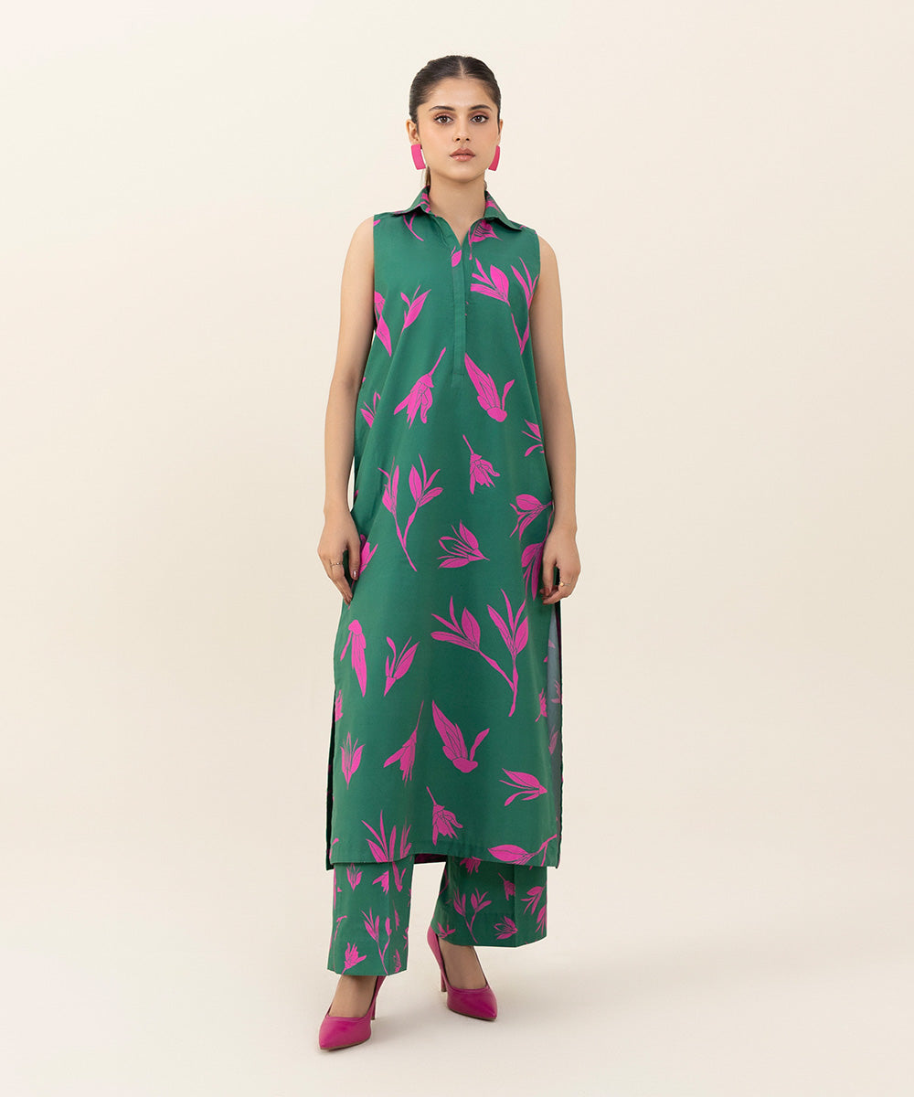 2 Piece - Printed Cambric Suit