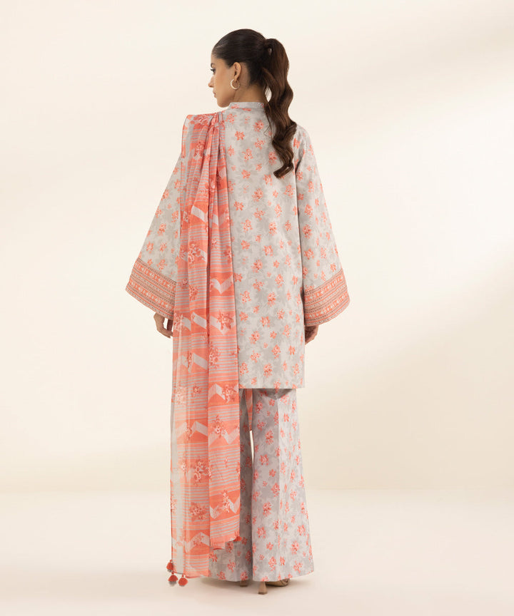 3 Piece - Printed Zari Lawn Suit