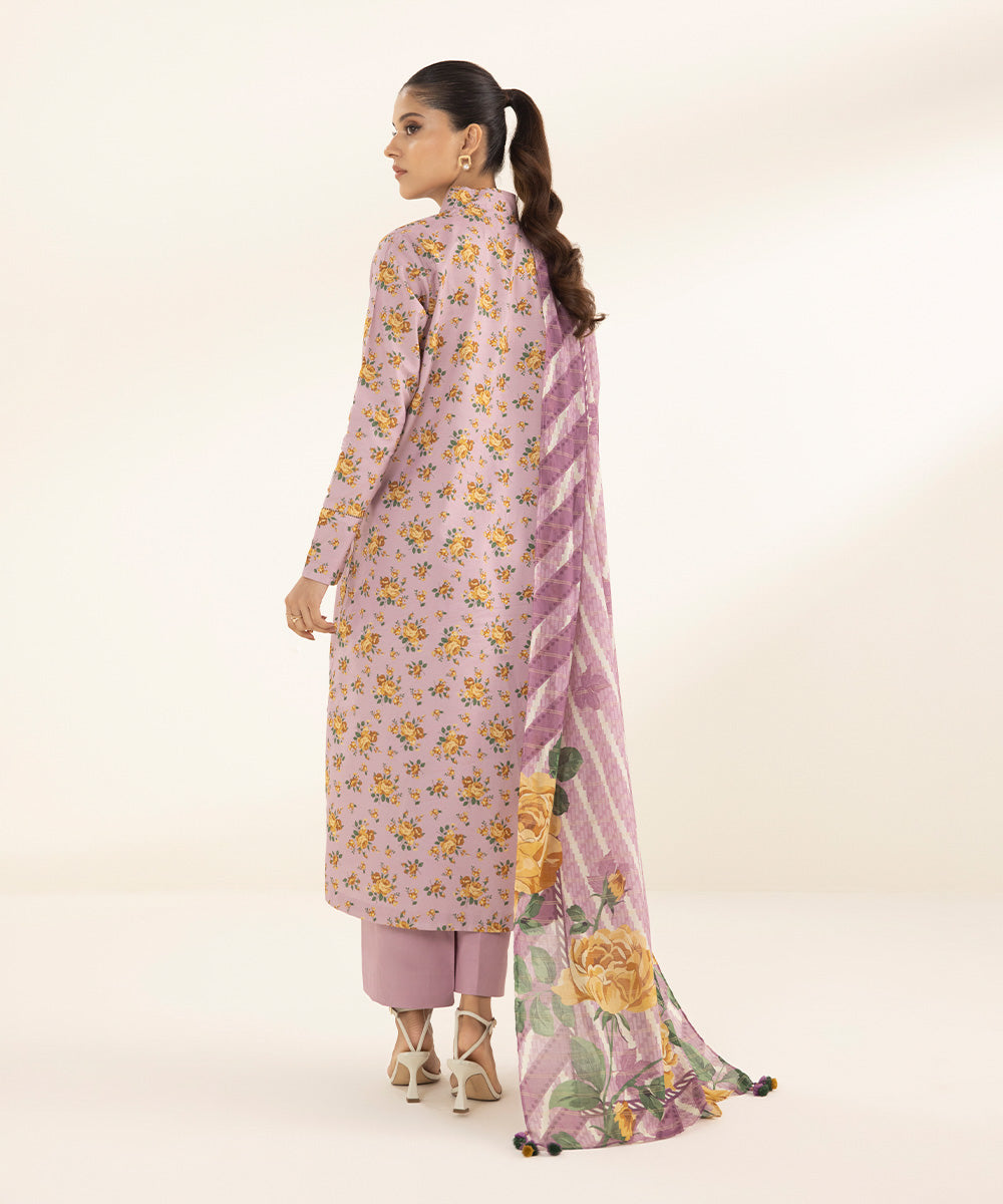 3 Piece - Printed Zari Lawn Suit