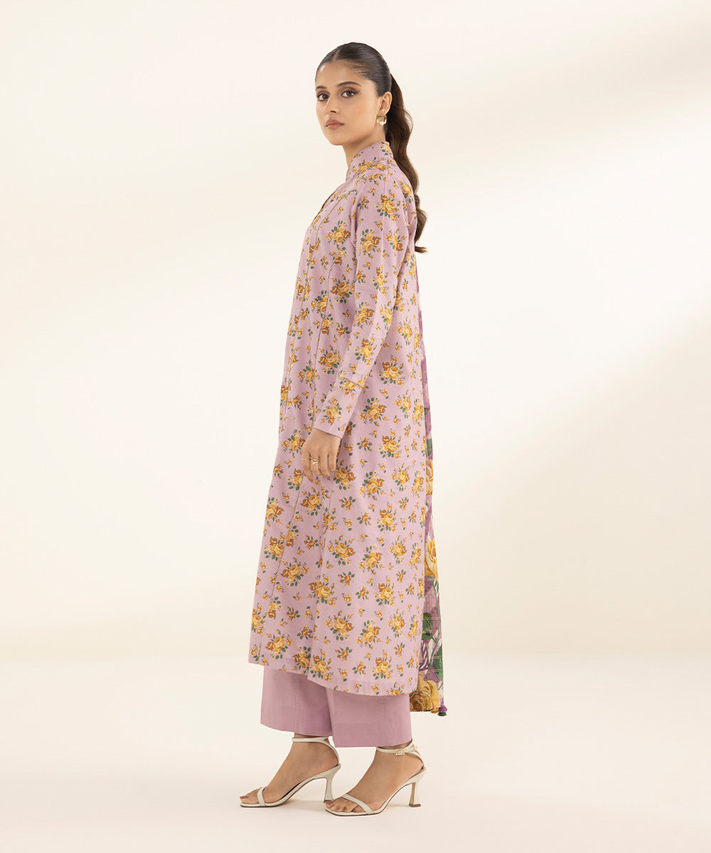 3 Piece - Printed Zari Lawn Suit