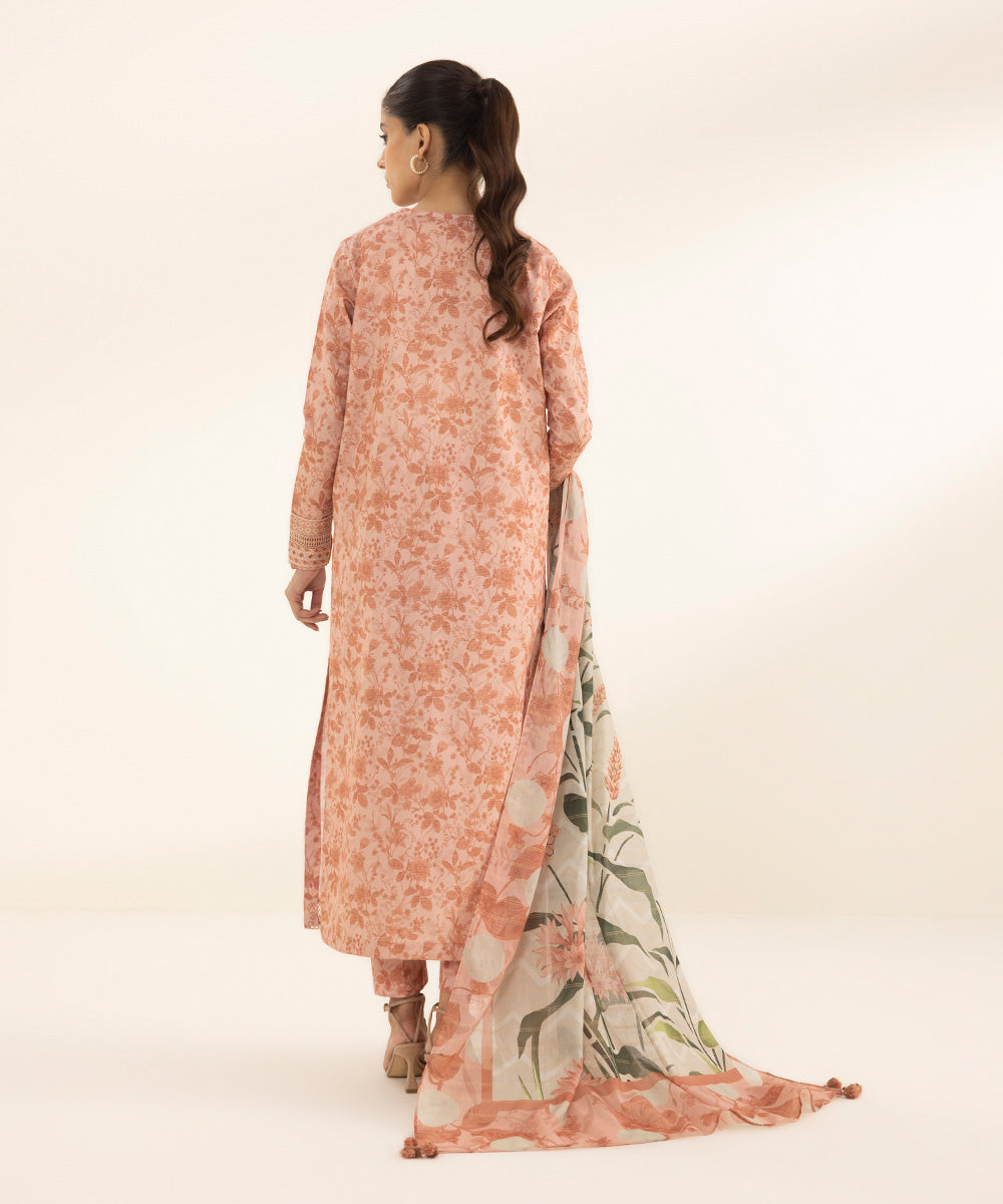 3 Piece - Printed Zari Lawn Suit