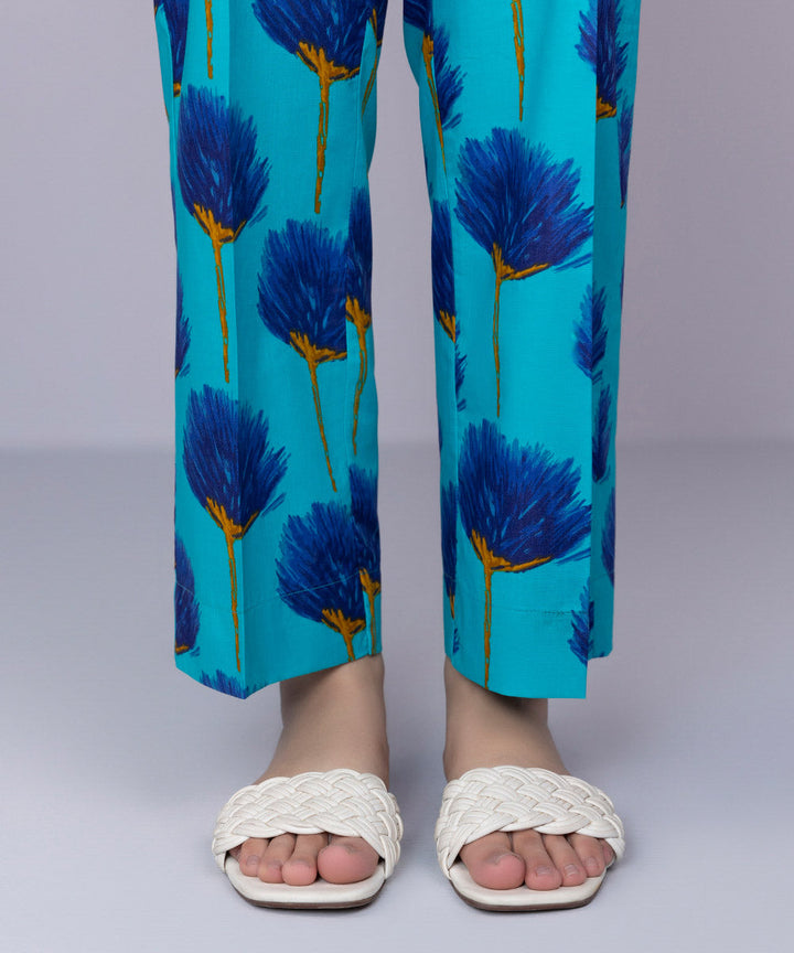 Printed Cambric Straight Pants