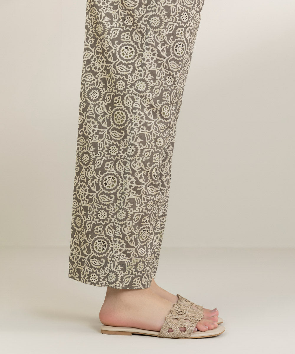 Printed Cambric Straight Pants