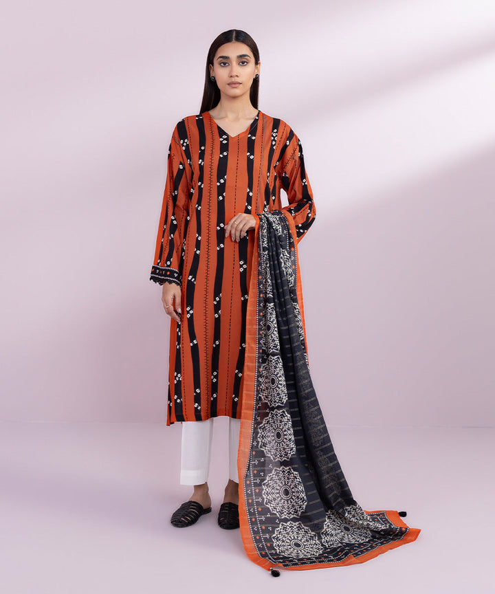 Printed Zari Voile Dupatta