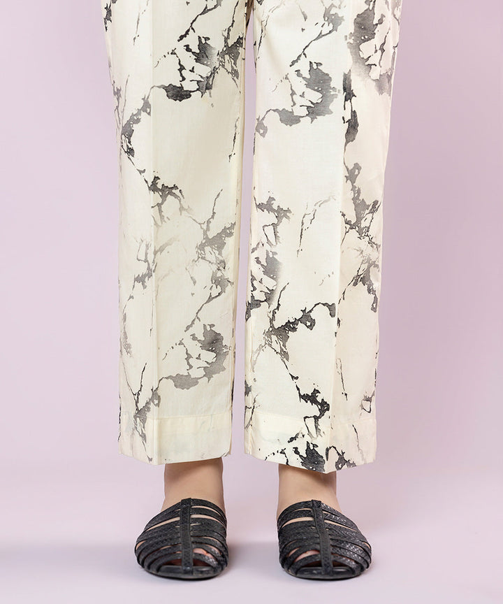 Printed Cambric Straight Pants