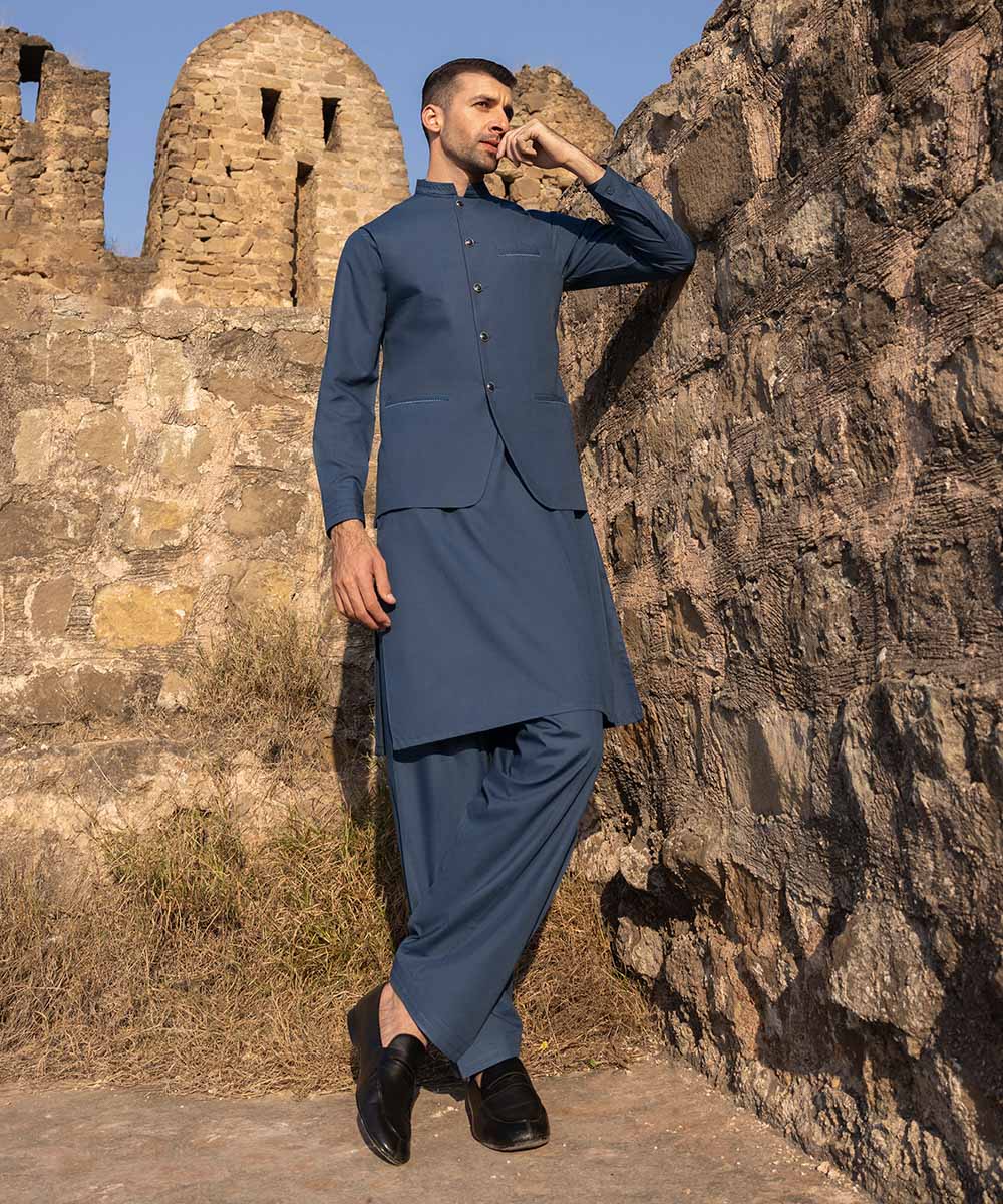 Embroidered Wash & Wear Suit