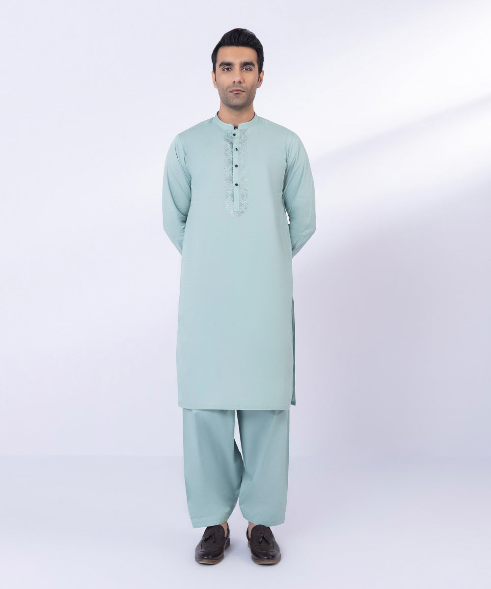 Embroidered Cotton Suit