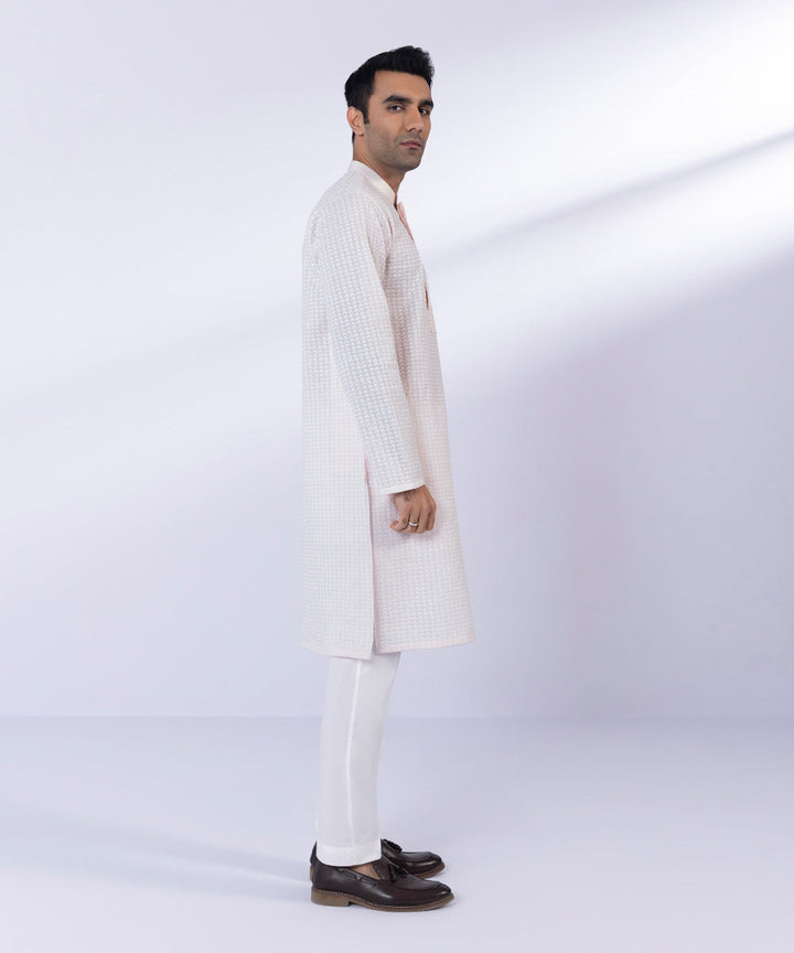 Cotton Schiffli Embroidered Kurta