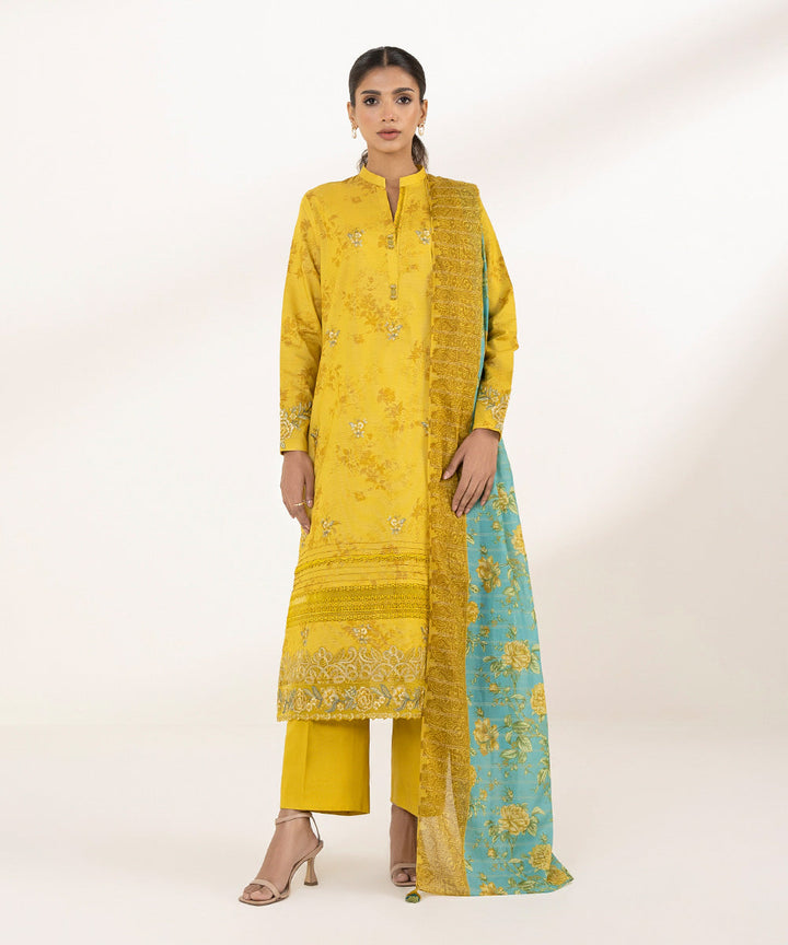 2 Piece - Embroidered Zari Lawn Suit