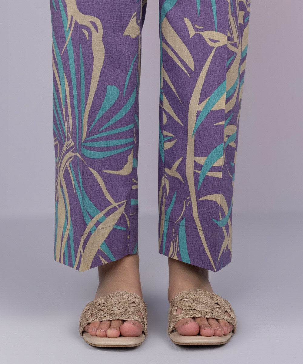 Printed Cambric Straight Pants