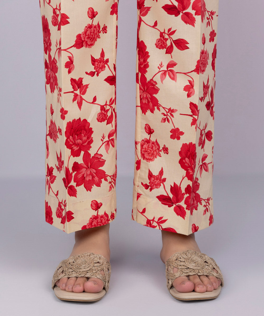 Printed Cambric Straight Pants