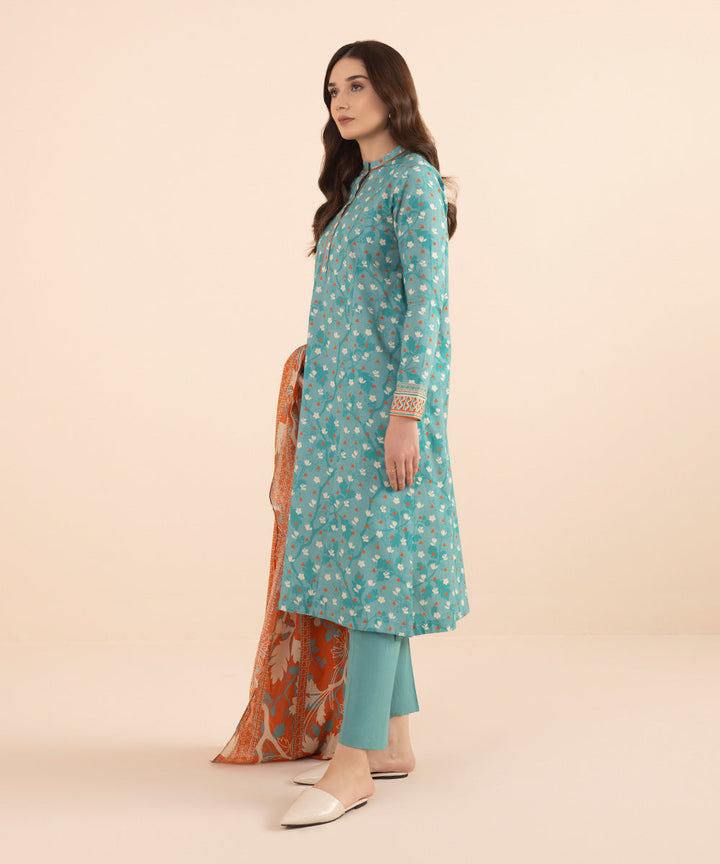 3 Piece - Printed Lawn Suit