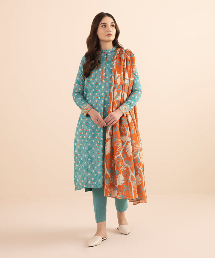 3 Piece - Printed Lawn Suit